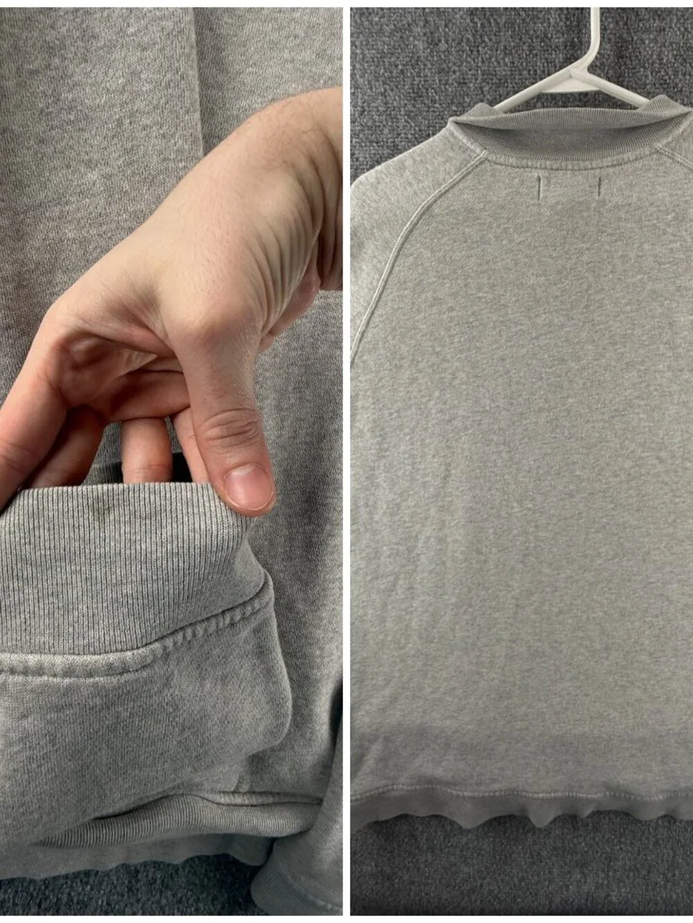 Polo Ralph Lauren Sweater 1/4 Zip XXL Contrast Trim Cotton Acrylic Blend Gray
